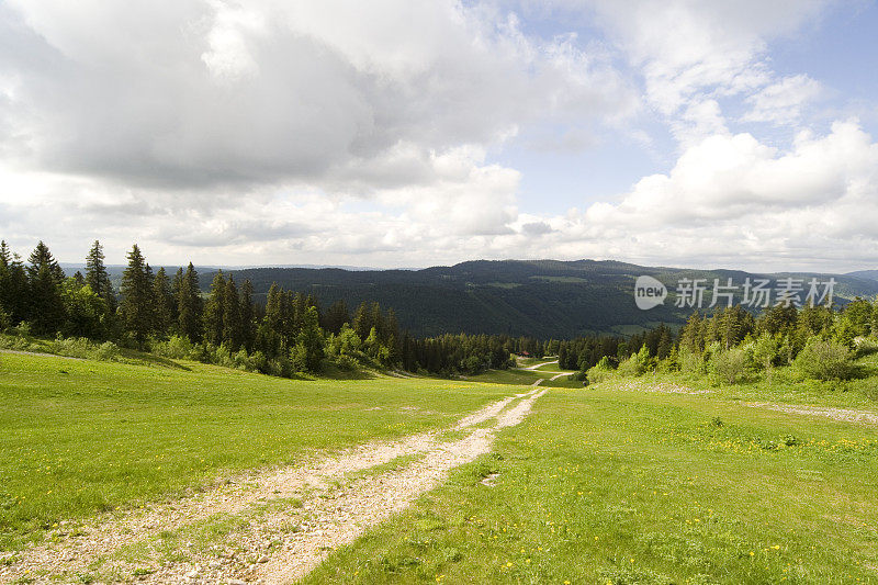 从Col de la Faucille, Jura, Ain地区，法国